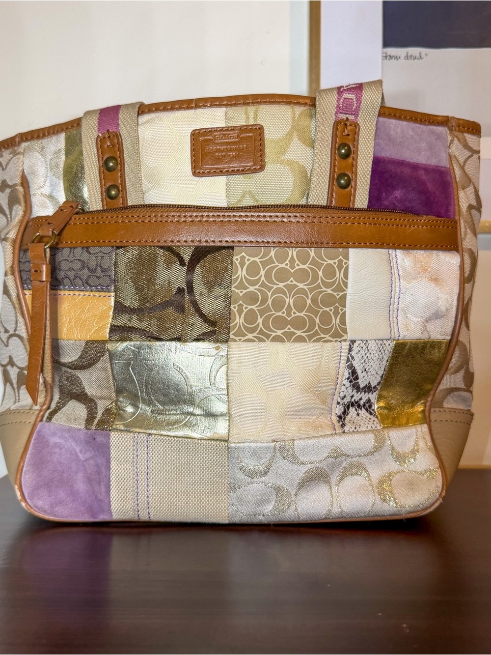 Y2K Coach Patchwork Signature Tote